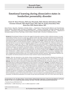 Emotional learning during dissociative states in borderline