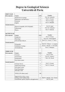 Bachelor Degree in Geological Sciences