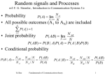 Random signals and Processes ref: F. G. Stremler, Introduction to