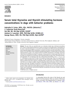 Serum total thyroxine and thyroid stimulating hormone