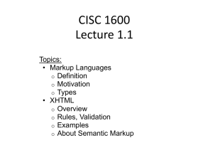 Markup languages - Computer and Information Science | Brooklyn