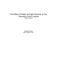 The Effect of Water and light Alcohols on the Viscosity of Ionic Liquids