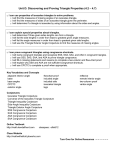 Unit D: Discovering and Proving Triangle Properties