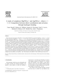 A study of complexes Mg(NH3)n and Ag(NH3)n , where n 1–8
