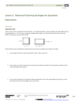 Lesson 3: Advanced Factoring Strategies for Quadratic Expressions