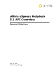 Altiris eXpress Helpdesk API Overview
