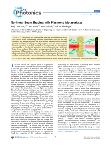 Nonlinear Beam Shaping with Plasmonic Metasurfaces
