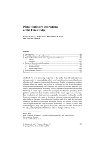 Plant Herbivore Interactions at the Forest Edge