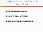 Approaches of marketing