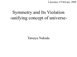 Symmetry and Its Violation -unifying concept of universe