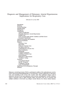 Diagnosis and Management of Pulmonary Arterial Hypertension