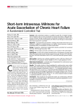 Short-term Intravenous Milrinone for Acute Exacerbation of Chronic