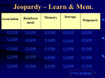 Learning and Memory Jeopardy