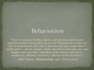 Behaviorism - N. Schollmeier`s Educational Research
