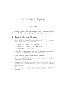 Practice Exam 5: Topology
