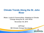 Climate Trends Along the St. John River, Presesentation for “Water