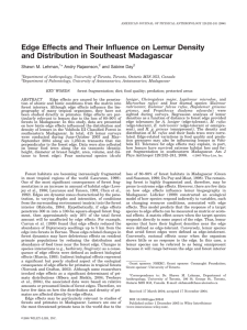 Edge effects and their influence on lemur density and distribution in