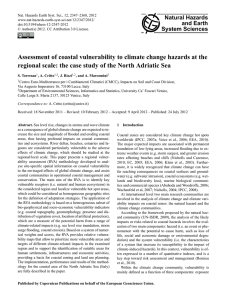 Assessment of coastal vulnerability to climate change