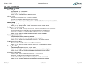 Biology B Scope and Sequence