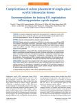 Complications of sulcus placement of single