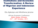 The Role of Institutions in the Transformation of the Nigerian Economy