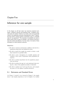 Inference for one sample