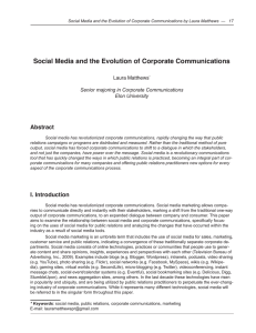 Social Media and the Evolution of Corporate