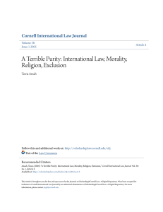 A Terrible Purity: International Law, Morality, Religion, Exclusion