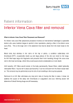 Inferior Vena Cava filter and removal
