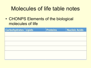 macromolecules tabel notes