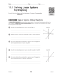 11.1 Solving Linear Systems by Graphing