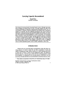 Carrying capacity reconsidered