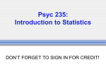 Psyc 235: Introduction to Statistics