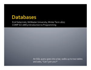 Databases - McMaster University