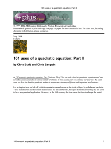 101 uses of a quadratic equation: Part II