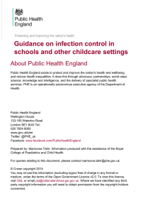 Guidance on Infection Control and Sickness