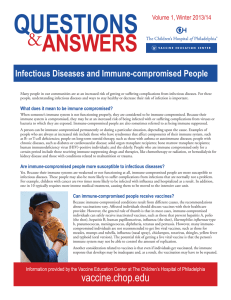 Infectious Diseases and Immune-compromised People