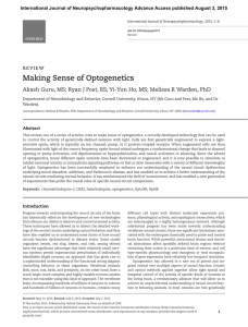 Making Sense of Optogenetics