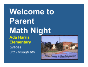 Parent Math Night Presentation Grades 3rd-6th