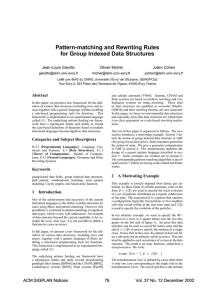 Pattern-matching and Rewriting Rules for Group Indexed