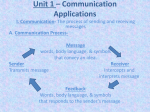 Unit 1 * Communication Applications
