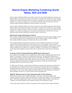Search Engine Marketing Combining Social Media, SEO and SEM