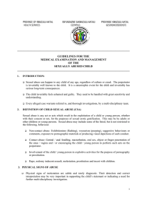 Guidelines for the medical examination and management of the