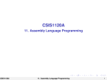 CSIS1120A - 11. Assembly Language Programming