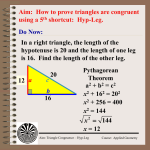 Triangle Congruence - Hyp-Leg