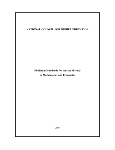 NATIONAL COUNCIL FOR HIGHER EDUCATION Minimum