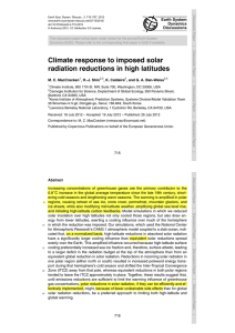 Climate response to imposed solar radiation reductions in