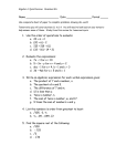 Algebra I Quiz Review: Handout #6 Name Date Period _____ Use a