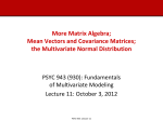 Mean Vectors and Covariance