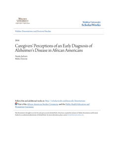 Caregivers` Perceptions of an Early Diagnosis of Alzheimer`s